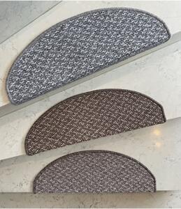 Vopi koberce Nášľapy na schody Toledo šedé polkruh, samolepiaci - 24x65 polkruh (rozmer vrátane ohybu)
