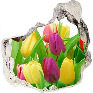 Nálepka fototapeta 3D výhľad Farebné tulipány