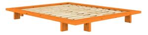 Oranžová dvojlôžková posteľ z borovicového dreva bez čela s roštom 140x200 cm Japan – Karup Design