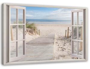 Obraz na plátne Okno cesta na pláž Rozmery: 60 x 40 cm