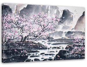 Obraz na plátne Japonský akvarel Rozmery: 60 x 40 cm