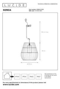 Lucide L038440130 závesné stropné svietidlo NERIDA E27