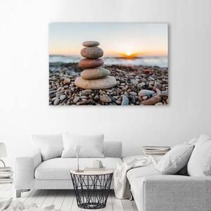Obraz na plátne Zenové kamene na pláži Rozmery: 60 x 40 cm