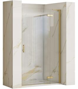 Rea Hugo, sprchové dvere 90x200 cm + bočný magnetický profil, zlatá matná, KPL-45201