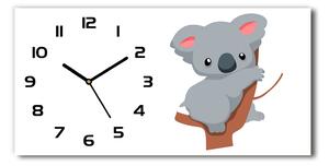 Vodorovné Sklenené hodiny na stenu Koala na strome