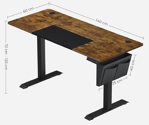 SONGMICS Drevený písací stôl výškovo nastaviteľný - Industry - 140x60x (72-120) cm