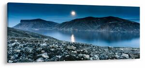 Obraz nočné krajiny, Island (120x50 cm)