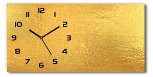 Vodorovné Sklenené hodiny na stenu Zlatá fólia pozadia