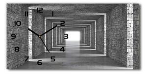 Vodorovné Sklenené hodiny na stenu tiché Tunel z tehál