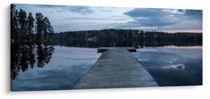 Obraz - Mólo na jazere (120x50 cm)