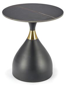 Prístavný stolík SCOLATO čierny mramor/zlatá