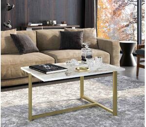 Dizajnový konferenčný stolík Vespera 92 cm biely / zlatý