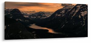 Obraz jazera medzi horami (120x50 cm)