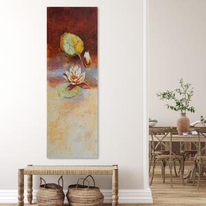 Obraz na plátne Vodná ľalia kvet ako ručne maľované Rozmery: 30 x 90 cm