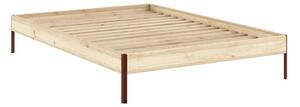 Dvojlôžková posteľ z borovicového dreva bez čela s roštom 140x200 cm v prírodnej farbe Core – Karup Design