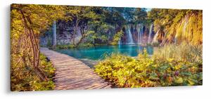 Obraz - Plitvické jazerá, Chorvátsko (120x50 cm)
