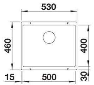 Granitový drez Blanco Rotan 500 U biela, bez tiahla