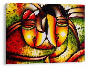 Obraz - Olejomaľba, abstraktné tváre (70x50 cm)