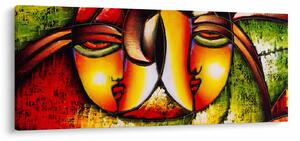 Obraz - Olejomaľba, abstraktné tváre (120x50 cm)