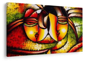 Obraz - Olejomaľba, abstraktné tváre (90x60 cm)