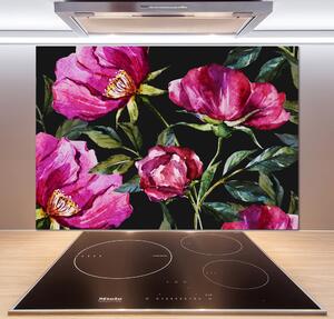 Panel do kuchyne Ružové pivónie pl-pksh-100x70-f-86204173