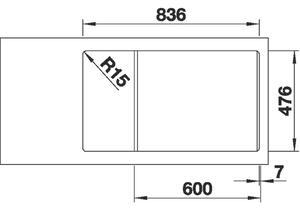 Nerezový drez Blanco Andano XL 6S-IF Compact InFino nerez hodvábny lesk drez vpravo