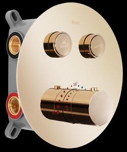 Rea Lungo, podomietková termostatická sprchová sada + BOX, zlatá lesklá, REA-P8550