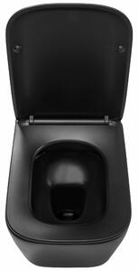 Rea Julio, závesná WC misa Rimless 510x345x315 mm, čierna matná, REA-C6550
