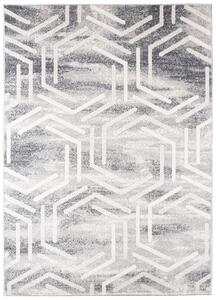 Svetlý dizajnový koberec s geometrickým vzorom Šedá Šírka: 80 cm | Dĺžka: 150 cm