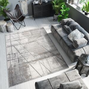 Béžovo-sivý dizajnový koberec s abstraktným vzorom Šedá Šírka: 60 cm | Dĺžka: 100 cm