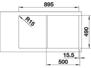 Granitový drez Blanco AXIA III 5 S InFino tartufo drez vpravo s excentrom prísluš. sklo
