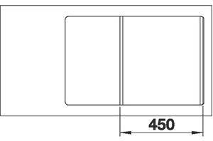 Granitový drez Blanco AXIA III 45 S-F InFino biela drez vpravo s excentrom prísluš. sklo