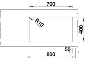 Granitový drez Blanco SUBLINE 700 U Level InFino tartufo drez vľavo
