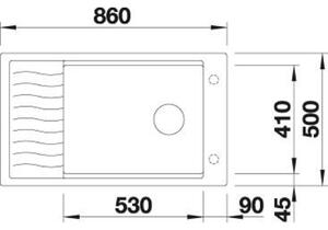 Granitový drez Blanco ELON XL 8 S InFino tartufo obojstr. bez exc. + prísluš