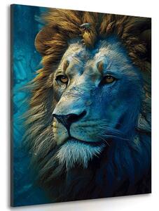 Obraz modro-zlatý lev