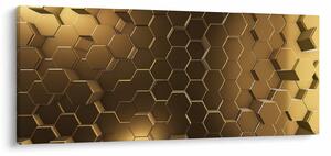 Obraz - Zlaté hexagóny (120x50 cm)