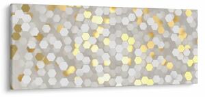 Obraz - Zlato-biele hexagóny (120x50 cm)