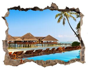 Nálepka fototapeta 3D Plavecký bazén na maldivách