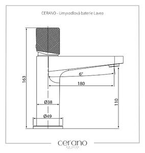 Cerano Lavea, umývadlová stojanková batéria h-163, chrómová, CER-CER-423577