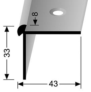 Schodový profil pre krytiny do 8 mm (skrutkovací) | Küberit 875 Im. nerezu F2