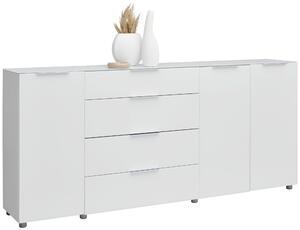 ŠIROKÁ KOMODA, biela s vysokým leskom, 226,4/99,3/40 cm Voleo - Komody
