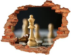 Diera 3D v stene nálepka Šach nd-c-82288624