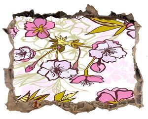 Nálepka 3D díra na zeď Čerešňové kvety nd-k-63762757
