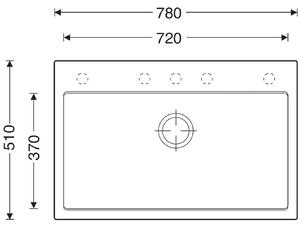Granitový drez Sinks MAXIMO 780 Metalblack