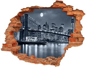 Diera 3D v stene nálepka Manhattan new york city