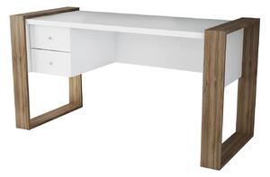 Dizajnový písací stôl Valarae 158,4 cm orech biely