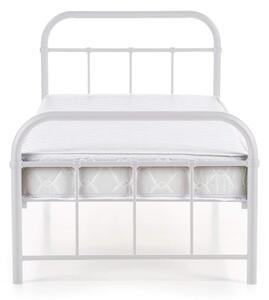 Jednolôžková kovová posteľ Linda 90x200 - biela
