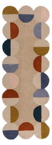 Béžový ručne tkaný vlnený behúň 80x230 cm Mia Scallop Frame – Flair Rugs
