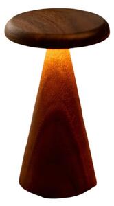 LED stolová lampa v tmavoprírodnej farbe s dreveným tienidlom (výška 21 cm) Sylva – Gingko