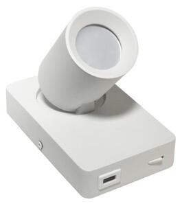 BOWI Nástenné bodové svietidlo TAFT 1xGU10/30W/230V USB biela BW0199 + záruka 3 roky zadarmo